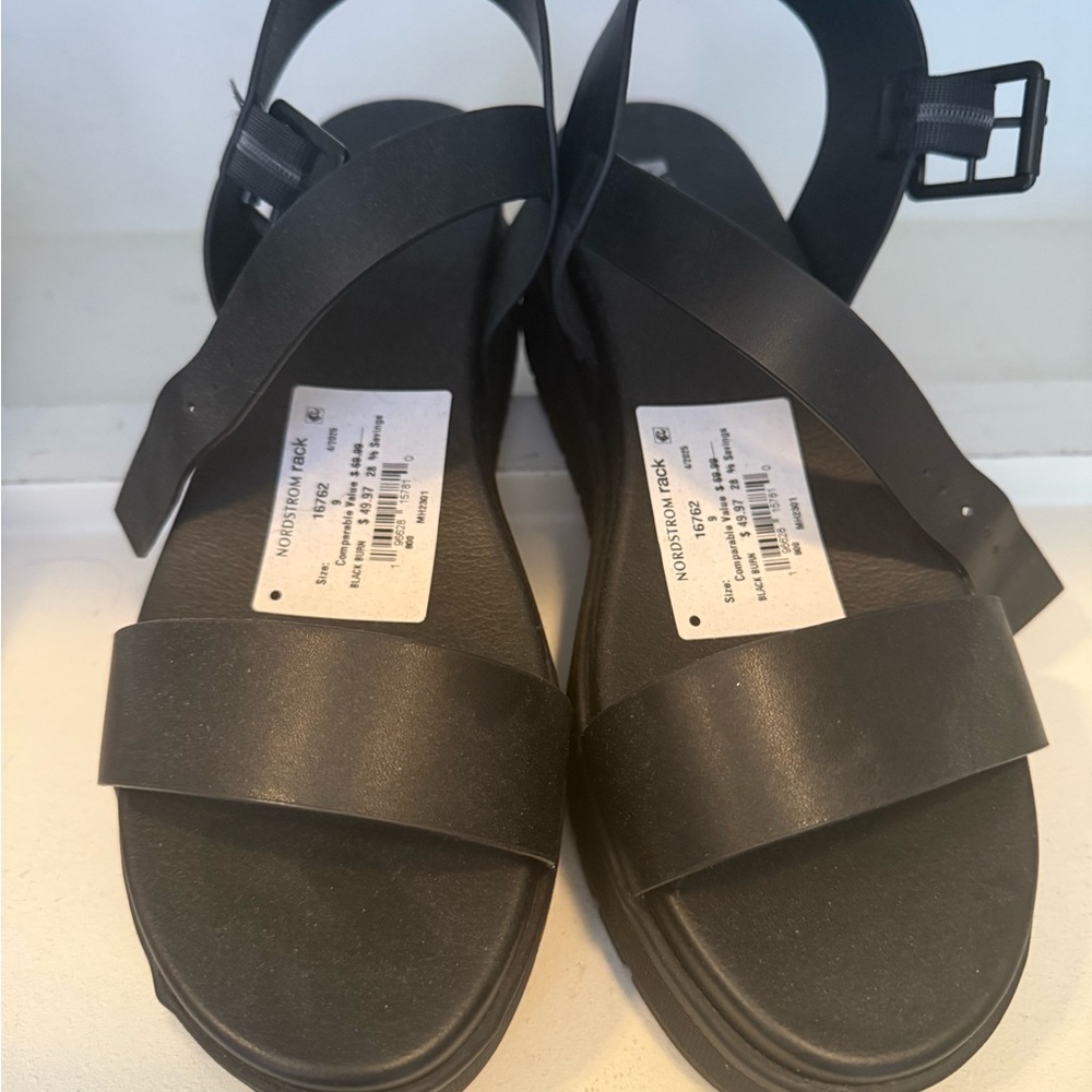 Mia Black Strappy Sandals